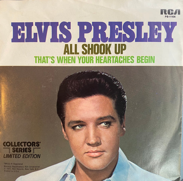 Elvis Presley - All shook up,Thst's when your heartaches begin  45